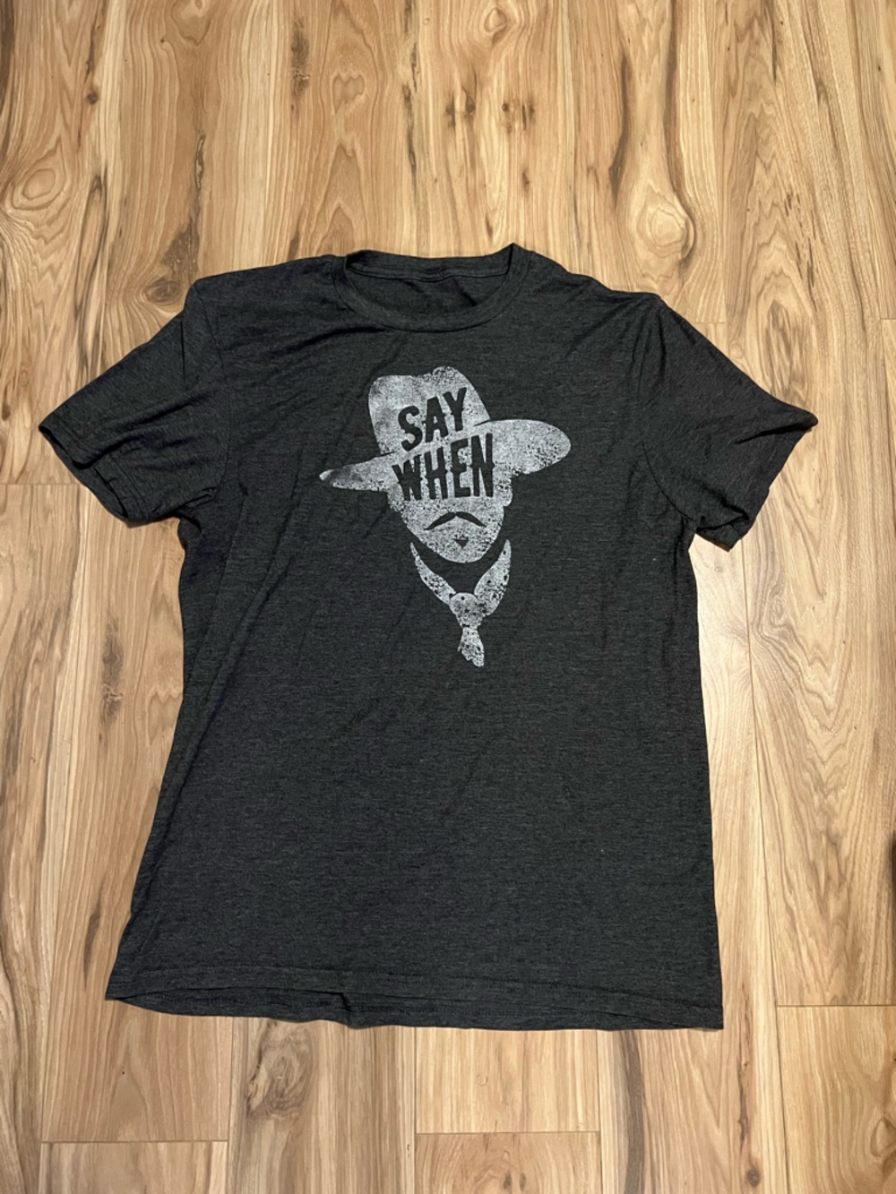 Mason Jar Label Say When Charcoal Tee